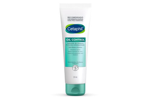 Embalagem do produto sabonete facial de limpeza profunda antioleosidade Cetaphil Oil Control.