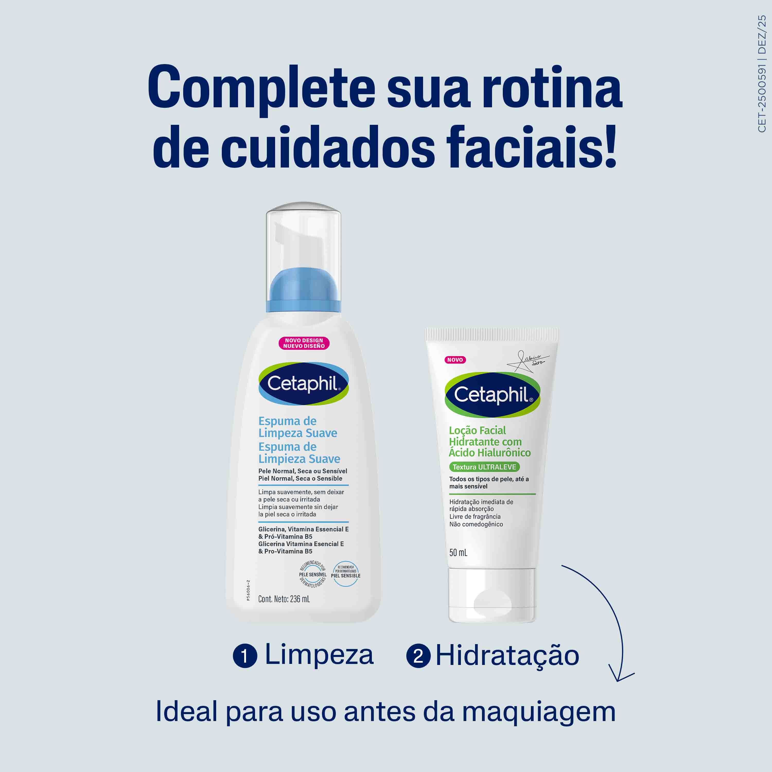 Lo&ccedil;&atilde;o Hidratante Facial com &Aacute;cido Hialur&ocirc;nico 50mL Cetaphil Sabrina Sato