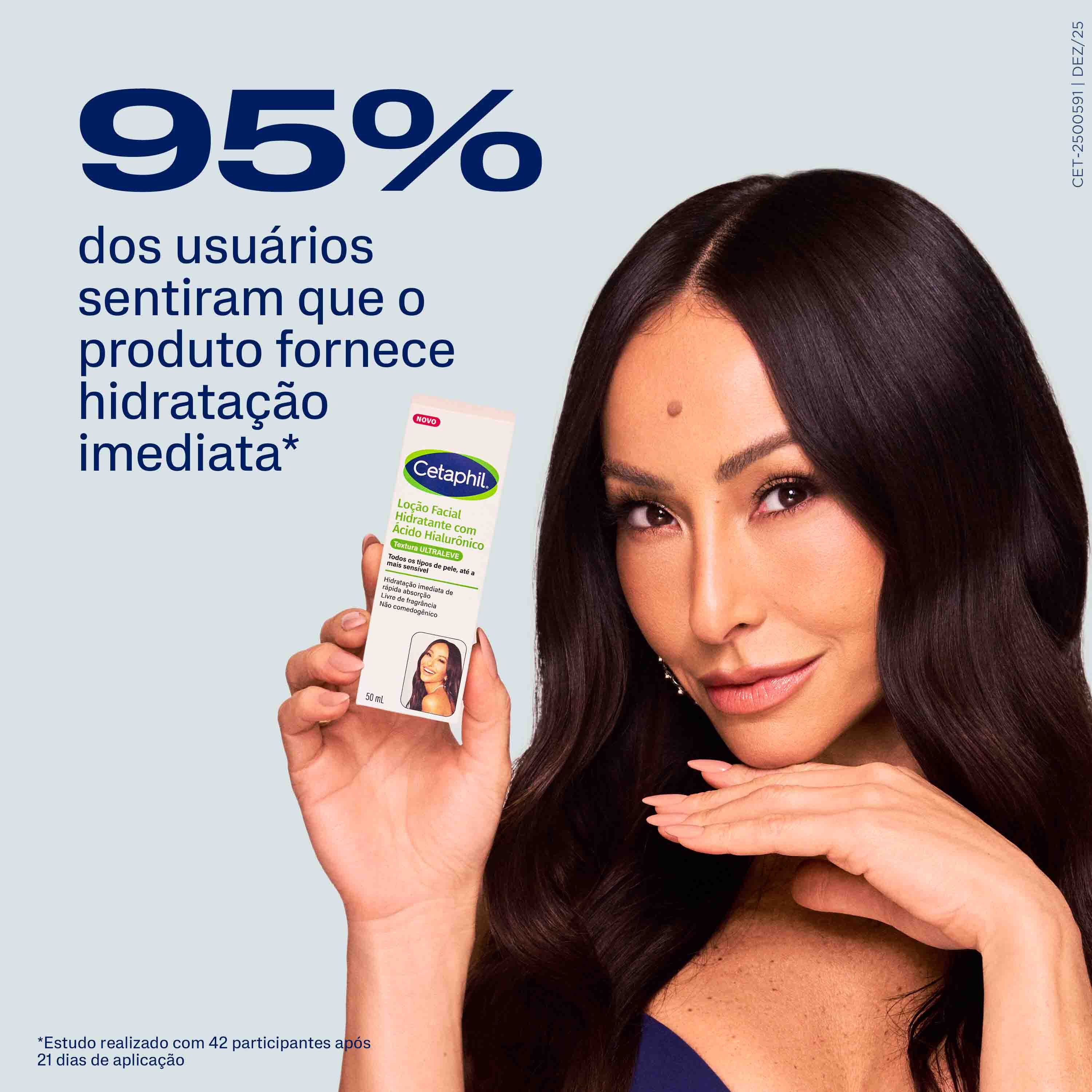 Lo&ccedil;&atilde;o Hidratante Facial com &Aacute;cido Hialur&ocirc;nico 50mL Cetaphil Sabrina Sato