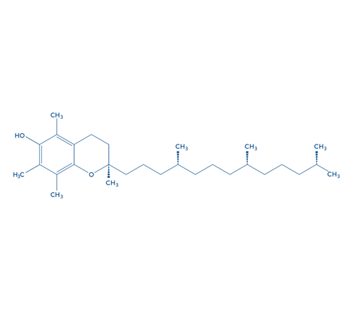 F&oacute;rmula qu&iacute;mica do tocoferol, vitamina E antioxidante.