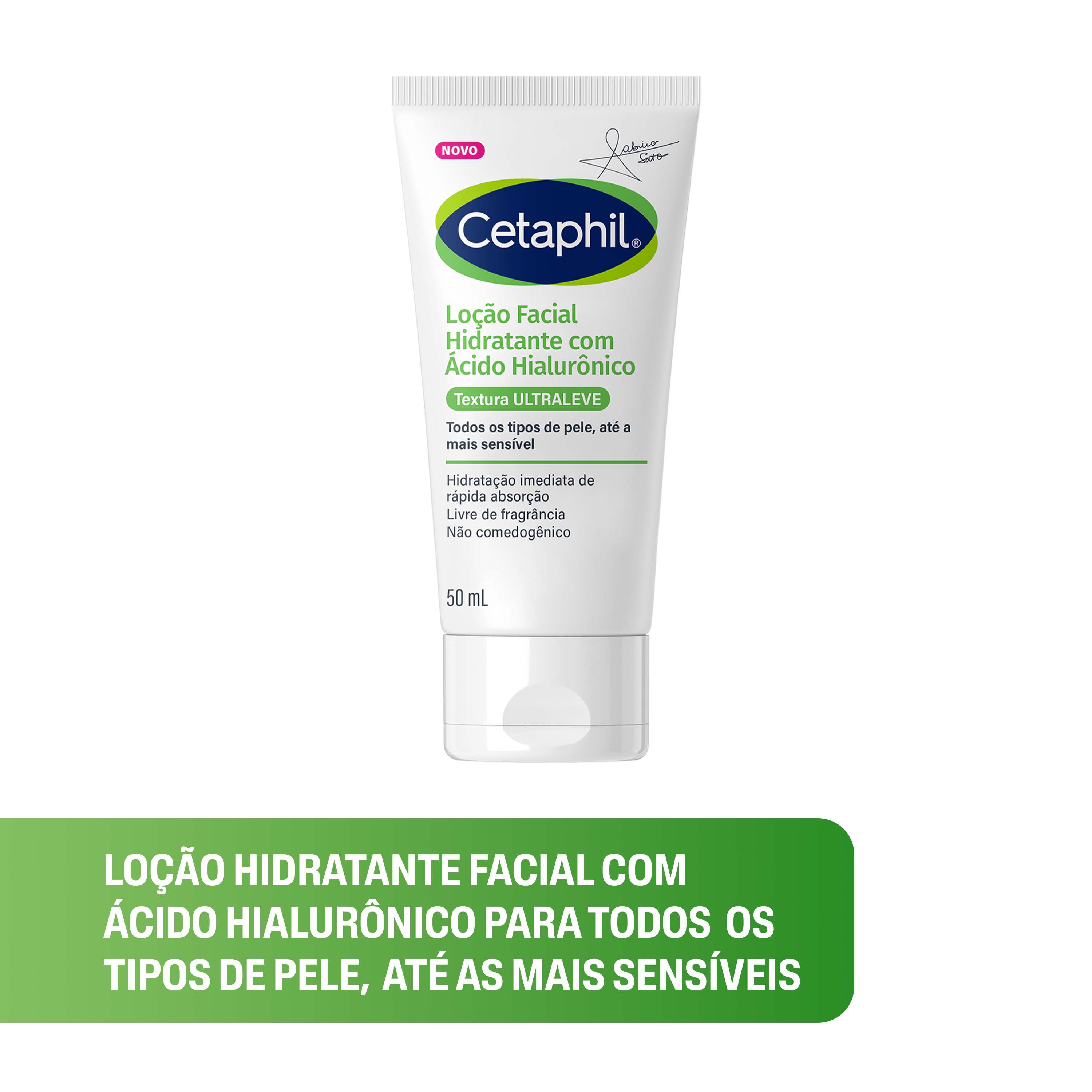 Lo&ccedil;&atilde;o Hidratante Facial com &Aacute;cido Hialur&ocirc;nico 50mL Cetaphil Sabrina Sato