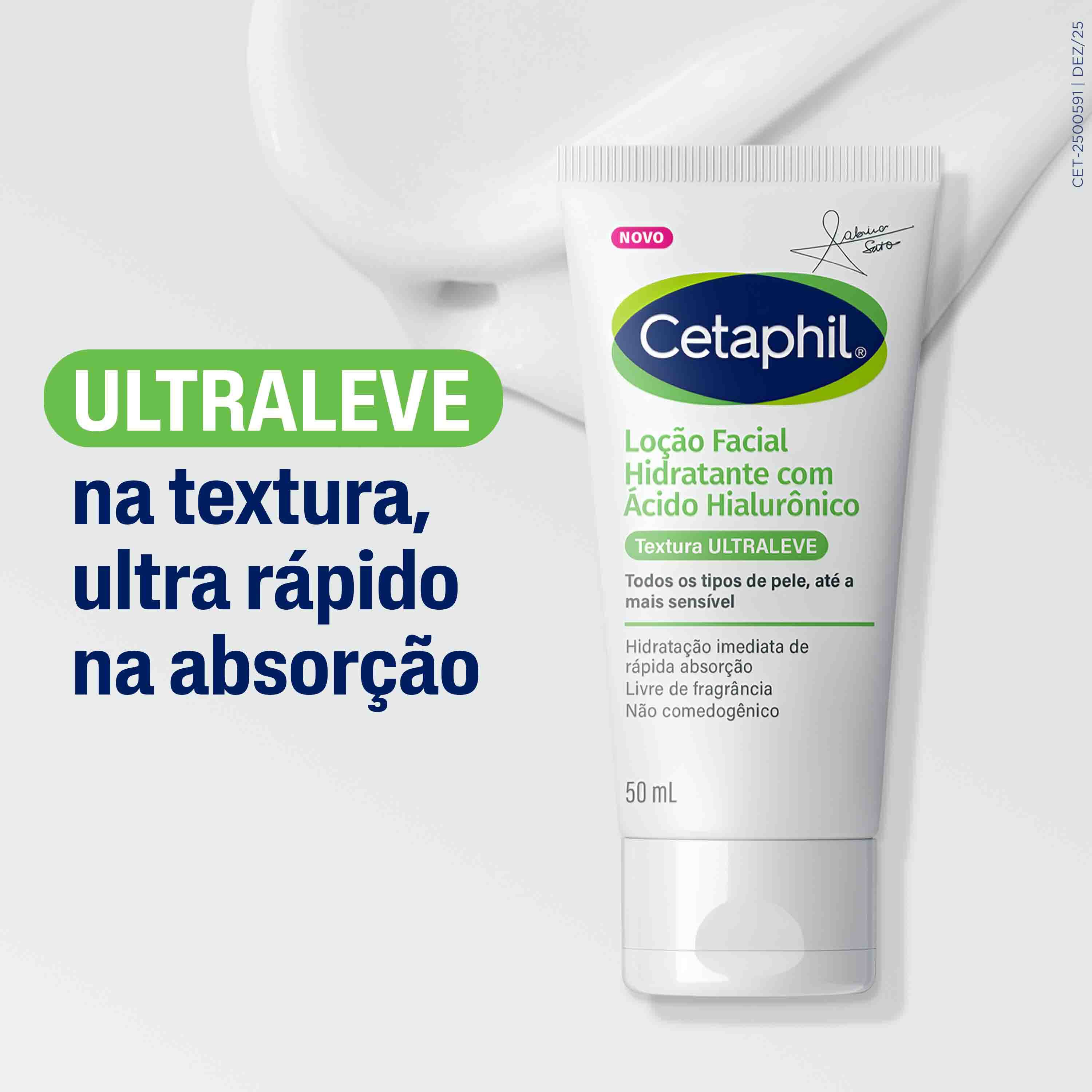 Lo&ccedil;&atilde;o Hidratante Facial com &Aacute;cido Hialur&ocirc;nico 50mL Cetaphil Sabrina Sato