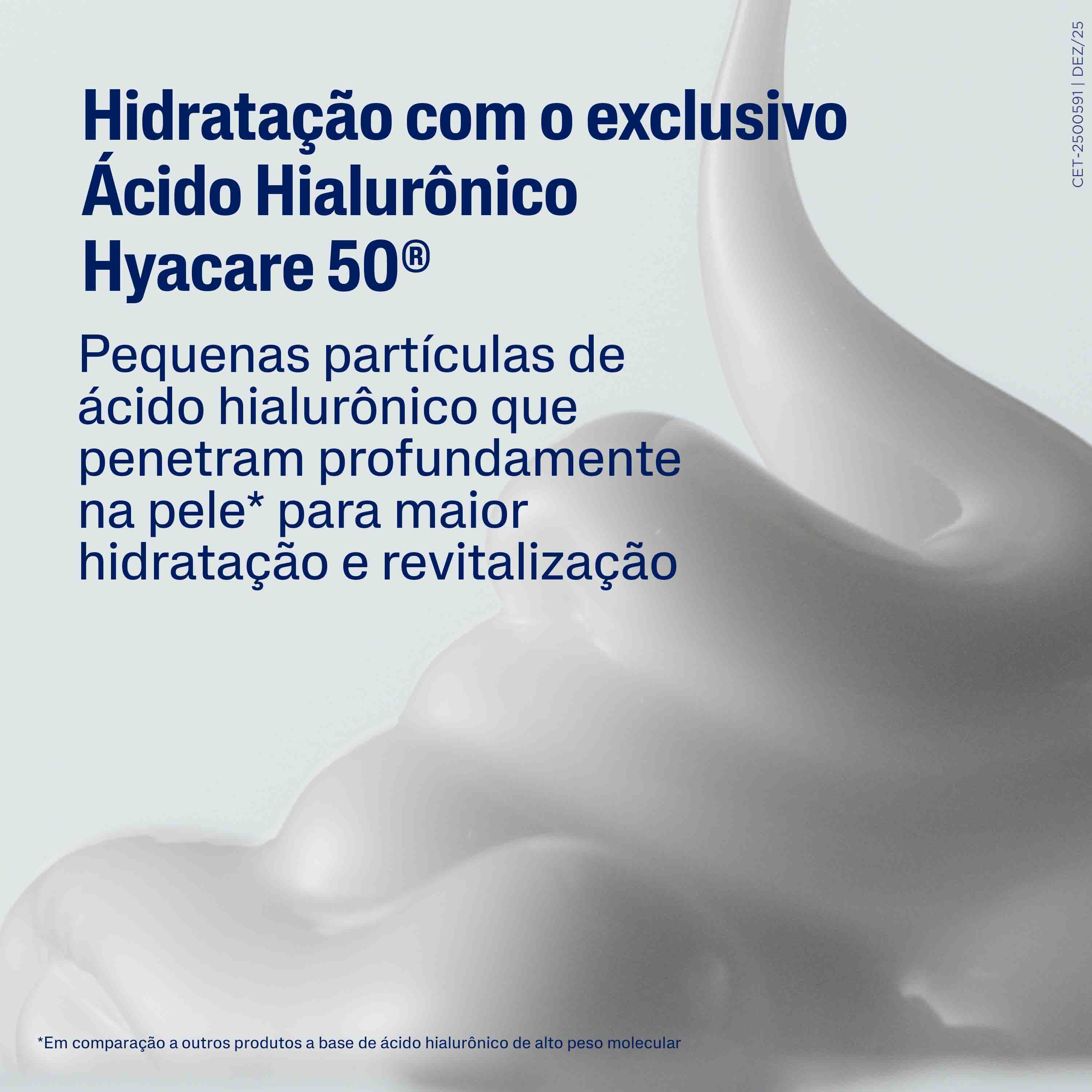 Lo&ccedil;&atilde;o Hidratante Facial com &Aacute;cido Hialur&ocirc;nico 50mL 
                    Ingredients